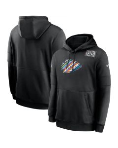 Men's Kansas City Chiefs 2020 Black Crucial Catch Sideline Performance Pullover Hoodie