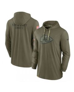 Men's Kansas City Chiefs 2022 Olive Salute to Service Tonal Pullover Hoodie