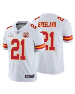 Men's Kansas City Chiefs #21 Bashaud Breeland White 2021 Super Bowl LV Stitched NFL Jersey