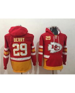 Men's Kansas City Chiefs #29 Red All Stitched NFL Hoodie Sweatshirt