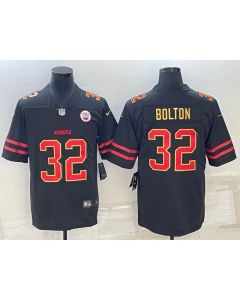 Men's Kansas City Chiefs #32 Nick Bolton Black Red Gold Vapor Untouchable Limited Stitched Jersey