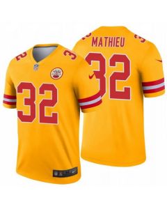 Men's Kansas City Chiefs #32 Tyrann Mathieu Gold Inverted Legend Stitched Jersey