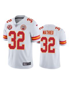Men's Kansas City Chiefs #32 Tyrann Mathieu White 2019 60th Anniversary Limited Stitched NFL Jersey