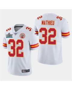 Men's Kansas City Chiefs #32 Tyrann Mathieu White Super Bowl LIV With 100th Season Patch Vapor Untouchable Limited Stitched NFL Jersey