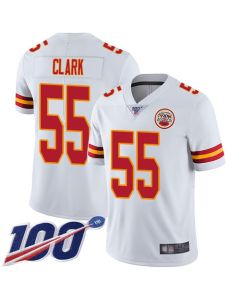 Men's Kansas City Chiefs #55 Frank Clark White 2019 100th Season Vapor Untouchable Limited Stitched NFL Jersey