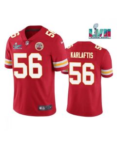 Men's Kansas City Chiefs #56 George Karlaftis Red Super Bowl LVII Patch Vapor Untouchable Limited Stitched Jersey