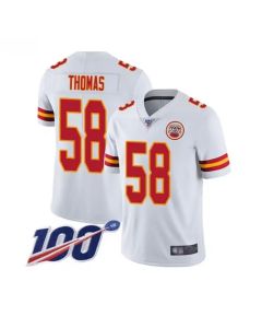 Men's Kansas City Chiefs #58 Derrick Thomas White 2019 100th Season Vapor Untouchable Limited Stitched NFL Jersey