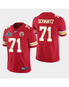 Men's Kansas City Chiefs #71 Schwartz Red Super Bowl LIV With 100th Season Patch Vapor Untouchable Limited Stitched NFL Jersey