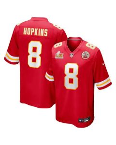 Men's Kansas City Chiefs #8 DeAndre Hopkins Red Super Bowl LIX Game Player Jersey (Red)