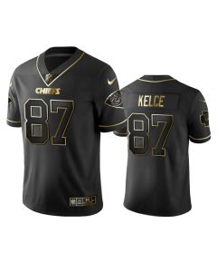 Men's Kansas City Chiefs #87 Travis Kelce Black 2019 Golden Edition Limited Stitched NFL Jersey