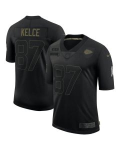 Men's Kansas City Chiefs #87 Travis Kelce Black 2020 Salute To Service Limited Stitched Jersey