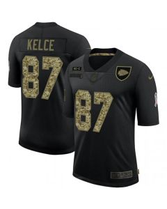 Men's Kansas City Chiefs #87 Travis Kelce Black Camo Salute To service Limited Stitched Jersey