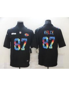 Men's Kansas City Chiefs #87 Travis Kelce Black Crucial Catch Limited Stitched Jersey