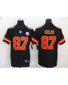 Men's Kansas City Chiefs #87 Travis Kelce Black Vapor Untouchable Limited Stitched NFL Jersey