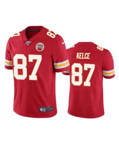 Men's Kansas City Chiefs #87 Travis Kelce Red 2019 100th Season Vapor Untouchable Limited Stitched NFL Jersey