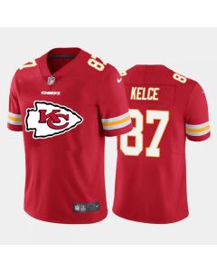 Men's Kansas City Chiefs #87 Travis Kelce Red 2020 Team Big Logo Limited Stitched Jersey