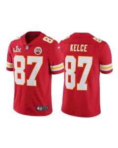 Men's Kansas City Chiefs #87 Travis Kelce Red 2021 Super Bowl LV Stitched NFL Jersey