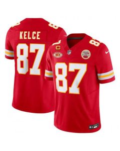 Men's Kansas City Chiefs #87 Travis Kelce Red 2024 F.U.S.E. With "NKH" Patch And 4-star C Patch Vapor Untouchable Limited Stitched Jersey