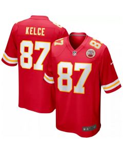 Men's Kansas City Chiefs #87 Travis Kelce Red Stitched Game Jersey