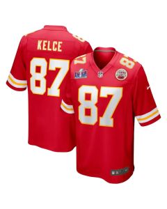 Men's Kansas City Chiefs #87 Travis Kelce Red Super Bowl LVIII Game Jersey