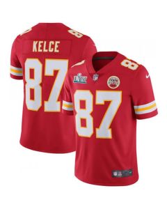 Men's Kansas City Chiefs #87 Travis Kelce Super Bowl LIV Red Vapor Untouchable Limited Stitched NFL Jersey