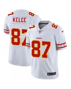 Men's Kansas City Chiefs #87 Travis Kelce White 2019 Team Logo Cool Edition Stitched NFL Jersey