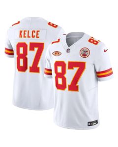 Men's Kansas City Chiefs #87 Travis Kelce White 2023 F.U.S.E. With "NKH" Patch Vapor Untouchable Limited Stitched Jersey