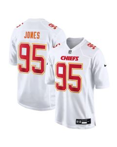 Men's Kansas City Chiefs #95 Chris Jones Tundra White Fashion Game Jersey (White)