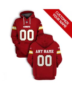 Men's Kansas City Chiefs Active Custom Red 2021 Pullover Hoodie