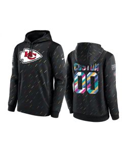 Men's Kansas City Chiefs Active Player Custom 2021 Charcoal Crucial Catch Therma Pullover Hoodie