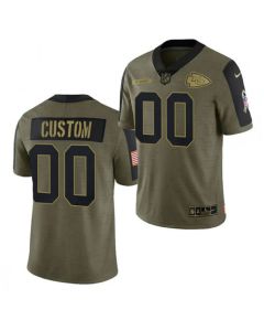 Men's Kansas City Chiefs ACTIVE PLAYER Custom 2021 Olive Salute To Service Limited Stitched Jersey