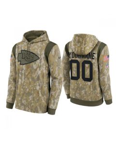 Men's Kansas City Chiefs Active Player Custom Camo 2021 Salute To Service Therma Performance Pullover Hoodie