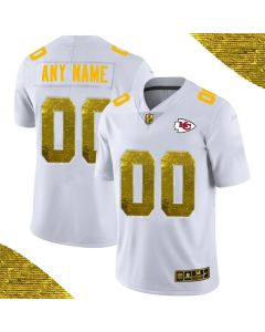 Men's Kansas City Chiefs ACTIVE PLAYER White Custom Gold Fashion Edition Limited Stitched Jersey