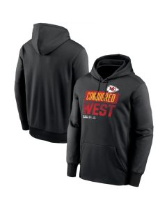 Men's Kansas City Chiefs Black 2022 AFC West Division Champions Locker Room Trophy Collection Pullover Hoodie