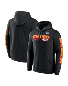 Men's Kansas City Chiefs Black Super Bowl LVII Star Trail Pullover Hoodie