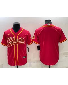 Men's Kansas City Chiefs Blank Red Cool Base Stitched Baseball Jersey