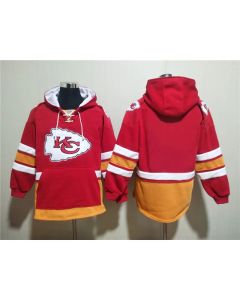 Men's Kansas City Chiefs Blank Red Lace-Up Pullover Hoodie