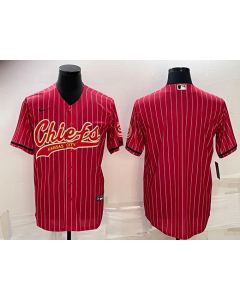 Men's Kansas City Chiefs Blank Red With Patch Cool Base Stitched Baseball Jersey