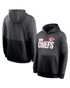 Men's Kansas City Chiefs Charcoal/Black Sideline Impact Lockup Performance Pullover Hoodie