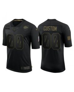 Men's Kansas City Chiefs Customized 2020 Black Salute To Service Limited Stitched Jersey