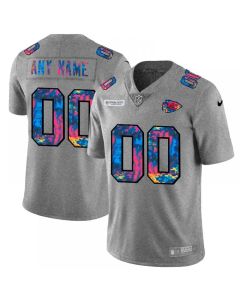 Men's Kansas City Chiefs Customized 2020 Grey Crucial Catch Limited Stitched Jersey