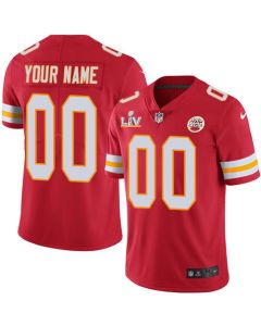 Men's Kansas City Chiefs Customized 2021 Red Super Bowl LV Limited Stitched Jersey