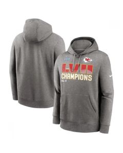 Men's Kansas City Chiefs Gray Super Bowl LVII Champions Fleece Pullover Hoodie