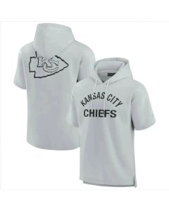 Men's Kansas City Chiefs Gray Super Soft Fleece Short Sleeve Hoodie