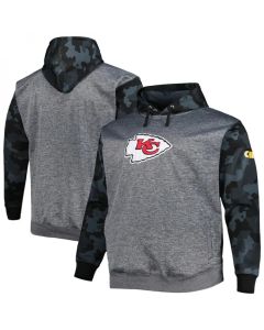 Men's Kansas City Chiefs Heather Charcoal Big & Tall Camo Pullover Hoodie