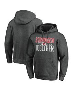 Men's Kansas City Chiefs Heather Charcoal Stronger Together Pullover Hoodie