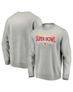 Men's Kansas City Chiefs Heather Gray Super Bowl LIV Champions Lateral Pullover Hoodie