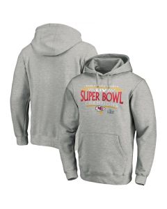 Men's Kansas City Chiefs Heather Gray Super Bowl LIV Champions Neutral Zone Pullover Hoodie