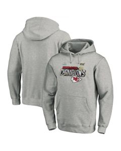 Men's Kansas City Chiefs Heather Gray Super Bowl LIV Champions Trophy Collection Locker Room Pullover Hoodie