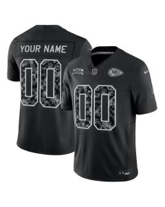 Men's Kansas City Chiefs Nike Black 2026 Salute to Service Vapor F.U.S.E. Limited Custom Jersey